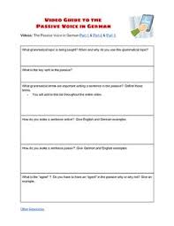 The Passive Voice In German Video Guide Student Learning Objectives Language Educator Effectiveness