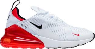Nike Air Max 270 White Black University Red In 2020 Nike Shoes Air Max Running Shoes For Men Girls Shoes Sneakers