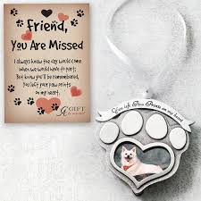 Ornaments are great to hang on a tree around the holidays, so it feels like your loved one's pet is still included in the family moments. Pet Memorial Ornament Paw Prints On Heart Heart To Heart Sympathy Gifts