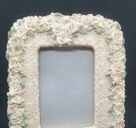 Victorian Style Roses and Lace Floral Resin Frame Pale Pink Delicate Gift  for Mom