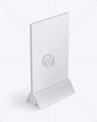 Horizontal table tent mockup to showcase your design in a photorealistic look. Glass Table Tent Mockup In Stationery Mockups On Yellow Images Object Mockups
