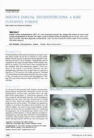 PDF) Multiple familial trichoepithelioma: A rare cutaneous tumour