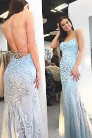 Mermaid Backless Prom Dress Tulle Spaghetti By Prettylady On Zibbet Backless Prom Dresses Prom Dresses Blue Mermaid Prom Dresses