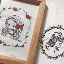 友達が刺繍してくれました 上手 可愛い caho イラスト 刺繍 イラスト