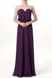 Feminine Violet Chiffon Peplum Strapless Sweetheart A Line Long Bridesmaid Dress Bridesmaid Dresses Strapless Bridesmaid Dresses Sweetheart Bridesmaids Dresses