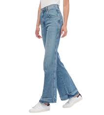 The bell bottom jeans are today also known as flare jeans. Re Done 70s High Rise Cuffed Bell Bottom Jeans Justoneeye Com