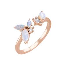 This item is out of stock. Diamond2deal 14k White Gold Australian Opal 1 10 Ctw Diamond Negative Space Engagement Ring