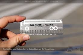 Standard pricing and premium quality stainless steel business cards available at nominal prices. Custom Bus Shaped Stainless Steel Business Card On Behance