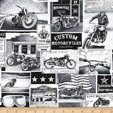 Timeless Treasures Motorcycle Newsprint Cotton Quilting Fabric Quilting Crafts Timeless Treasures
