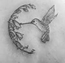New Hummingbird Tattoo Hummingbird Hummingbirdtattoo Tattoo Bird Bluebells Bluebelltattoo Pretty Backta Bluebell Tattoo Small Tattoos Blue Bell Tattoo
