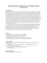 Proposal kegiatan hari kartini disusun oleh : Proposal Kegiatan Peringatan Hari Kartini