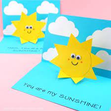 How to make an awesome pop up card. You Are My Sunshine Card Easy Pop Up Sun Card Template I Heart Crafty Things