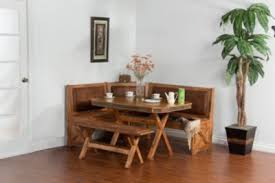 Sedona Rustic Oak Side Bench Cushion Seat Brown Nook Dining Set Breakfast Nook With Storage Breakfast Nook Set