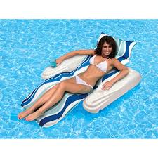 Poolmaster swimming pool floating chaise lounge caribbean. Poolmaster Vinyl Currents Rio Sun Adjustable Chaise Pool Float Multicolor Walmart Com Walmart Com