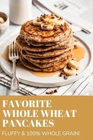 Favorite Fluffy Whole Wheat Pancakes Hummusapien Pancake Recipes Whole Wheat Pancakes Wheat Pancakes Recipes