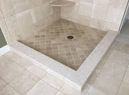 Traditional Botticino Marble Shower Floor Tile With An Engineered Zodiaq Venetia Cream Quartz Shower Curb Bathro Shower Curb Marble Bathroom Marble Showers