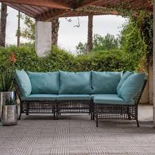 Coral Coast Carmina All Weather Black Wicker Sectional Sofa Set Wicker Sectional Sofa Set Affordable Outdoor Furniture