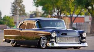 Hot Wheels Sweet As 55 Chevrolet From Stonefab Rocking That Perfect Stance Via Accuair Elevel Bad Chevy Muscle Cars Classic Cars Muscle Pro Touring Cars