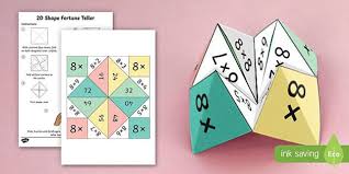 8 Times Table Fortune Teller 8 Times Table Times Table Fortune Teller Activity Craft Fold Times Times Tables Times Tables Activities Teach Times Tables