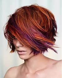 Short, choppy, red hair with brown highlights. Pin On Hairstyles