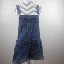 Mossimo Target Jean Overall Shorts Sz L Stretch