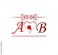 Download free hd quality stylish n name dp and stylish n letter whatsapp dp. Ab Love Initial With Red Heart And Rose Stock Vector Adobe Stock