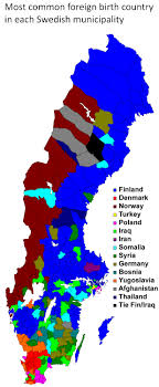 Most Common Foreign Birth Country In Each Swedish Maps On The Web Infographic Map Historical Maps Map