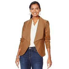 G By Giuliana Twill Faux Leather Jacket 9009704 Hsn Embellished Denim Jacket G By Giuliana Brown Leather Jacket