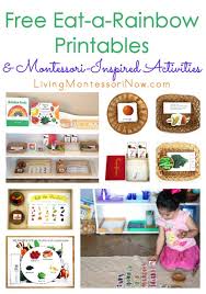 Free Eat A Rainbow Printables And Montessori Inspired Activities Rainbow Activities Kids Nutrition Montessori