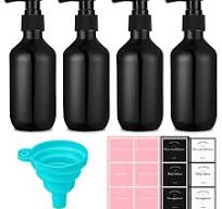 AOWOO 4 Packs Empty Pump Bottles, 16.9oz /500ml Shampoo Bottle Dispenser,  Refillable Shampoo Bottles with Stickers Funnel, Reusable Squeeze Lotion ...