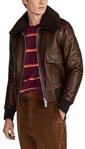 Ami Alexandre Mattiussi Men S B 1 Leather Shearling Bomber Jacket Brown Leather Flight Jacket Coat Design Bomber Jacket