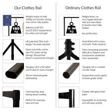 Clothes hangers, coat hanging racks, cloakroom systems & changing room benches shop for products online, distributed from the uk. 6ft Black Heavy Duty Clothes Rail Displaysense