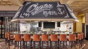 Shrimp, clams, oysters, mussels, lobster, crab, and fresh fish are prepared before your eyes and served at the bar or barside tables. Oyster Bars And Seafood In Las Vegas Oyster Bar Palace Station