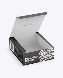 Opened Paper Box Mockup In Box Mockups On Yellow Images Object Mockups Box Mockup Paper Box Mockup Free Psd