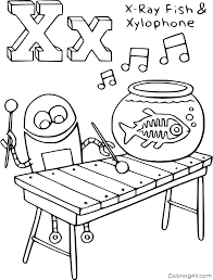 Cut and paste the letter x coloring page. X For X Ray Fish And Xylophone Coloring Page Coloringall