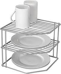 Shop our favorite kitchen cabinet organizers and smart storage solutions on hgtv.com. Amazon Com Smart Design 3 Tier Kitchen Corner Shelf Rack Steel Metal Wire Rust Resistant Plates Dishes Cabinet Pantry Organizer Kitchen Organization 9 X 8 Inch Charcoal Gray Kitchen Dining