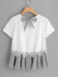 Black And White Women S Clothing Women Short Sleeve Summer T Shirt Peplum Top Black White Ca1862cuu3c Blouse Designs Clothes For Women Fashion