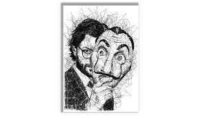 The Professor Money Heist A4 A3 Print Scribble Sketch El Etsy Drawings Pinterest Ink Sketch Doodle Art Drawing