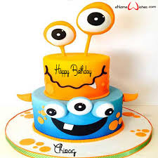 Birthday Wishes For Kid Boy With Name Monster Birthday Wish Cake With Name Enamewishes Birthday Wishes Boy Monster Birthday Boy Birthday Cake