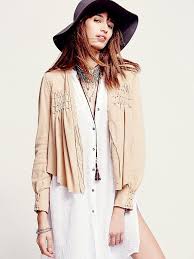 Free People Fp New Romantics Smocked Suede Jacket Boho Fashion Hippie Outerwear Women Boho Fashion
