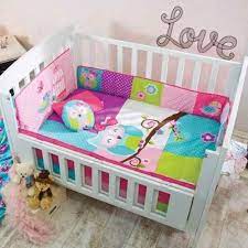 Hang it over a bed or crib and these cheerful owls quickly become best friends with your little one. Baby Girl Blue Green Pink Owl Nursery 6 Pieces Crib Bedding Set Babyvng Owl Crib Bedding Nursery Bedding Sets Girl Baby Bed