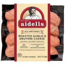 Chicken sausage lovers everywhere know that it's a great protein source because it's lower in fat than traditional sausage and relatively inexpensive. Save On Aidells Chicken Sausage Roasted Garlic Gruyere Cheese Natural 4 Ct Order Online Delivery Giant