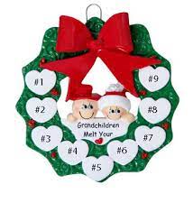 Approximately 2 7/8 x 2. Grandchildren Melt Your Heart Personalised Christmas Ornament