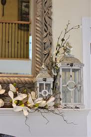 Maison Decor Styling A Mantle With Lanterns And Florals Spring Mantle Decor Lanterns Decor White Lanterns