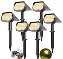 Quntis 2700K Warm White Solar Spotlights, 28 LED USB-C Powered 3 Lighting  Modes, IP67 Waterproof Lighting for Garden