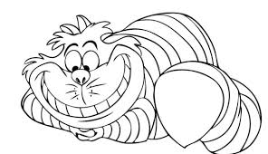 Free E Cat In The Hat Coloring Pages Cheshire Cat Drawing Alice In Wonderland Drawings Alice In Wonderland Cartoon
