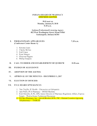 INDIANA BOARD OF PHARMACY AMENDED AGENDA Will meet