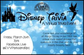 Start studying parks and recreation trivia. Evv Parks And Rec On Twitter This Friday Come Test Your Disney Knowledge In A Fun Engaging Virtual Event Visit The Event On Facebook Https T Co Ceb3qt3unx Trivia Trivianight Disney Evvparksandrec Https T Co Doixujt5wf