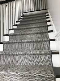 Get up to an extra 10% off selected carpets is valid if you buy the appropriate quantity of tapi carpet underlay or spray adhesive with your purchase. Grey Herringbone On Dark Stairs Hollywood Style Staircase Boston By The Carpet Workroom Houzz