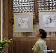 Ceramic-tile ink wash painting exhibition held in Fuzhou ...